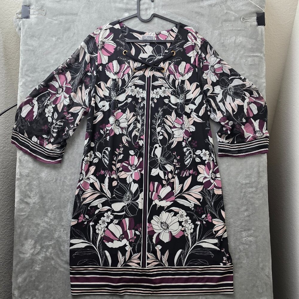 JM Collection‎ Floral Dress 2X Short GUC